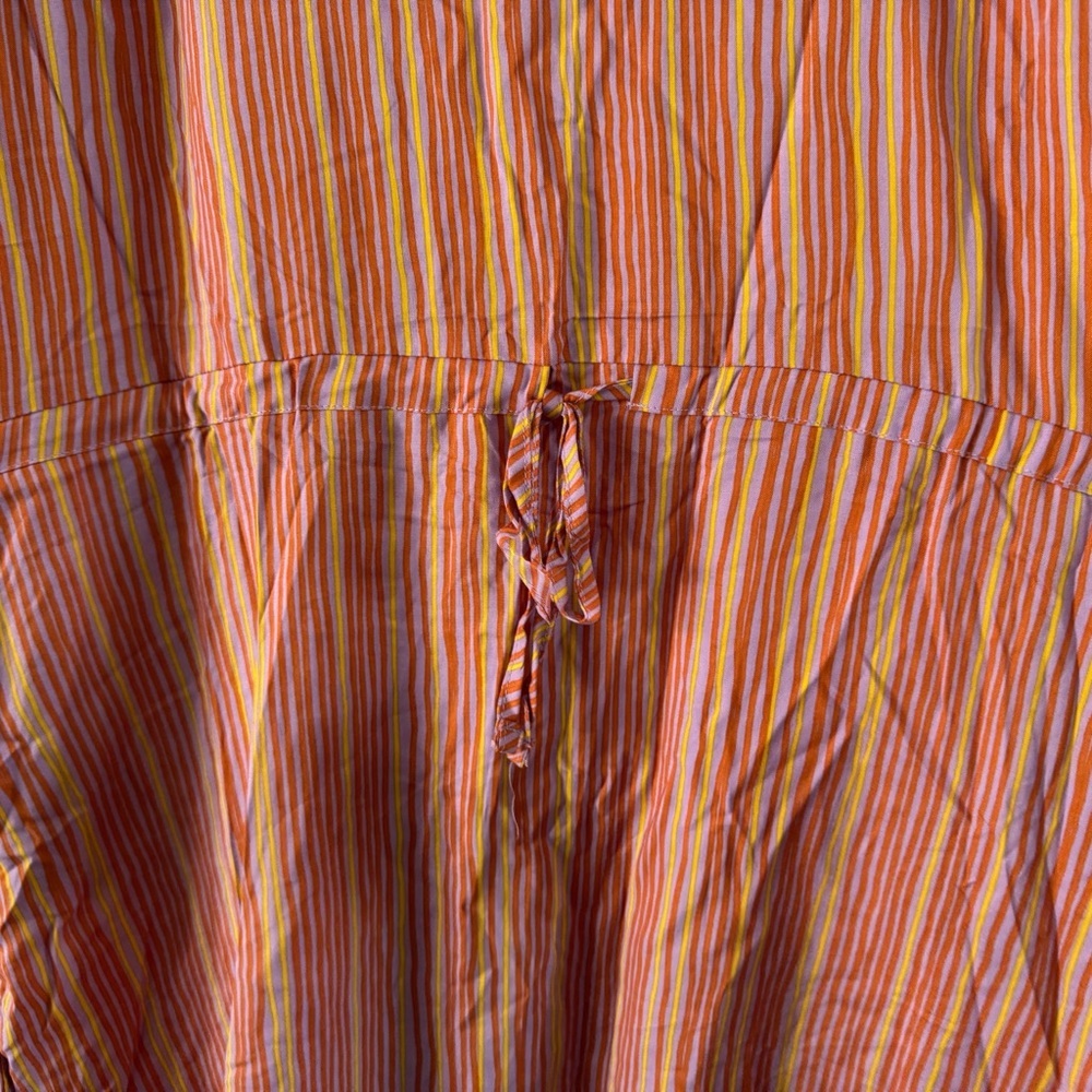 House Striped Dress Relaxed Drawstring Waist Size 44EU (12/14) Boho Natural NEW - Picture 11 of 14